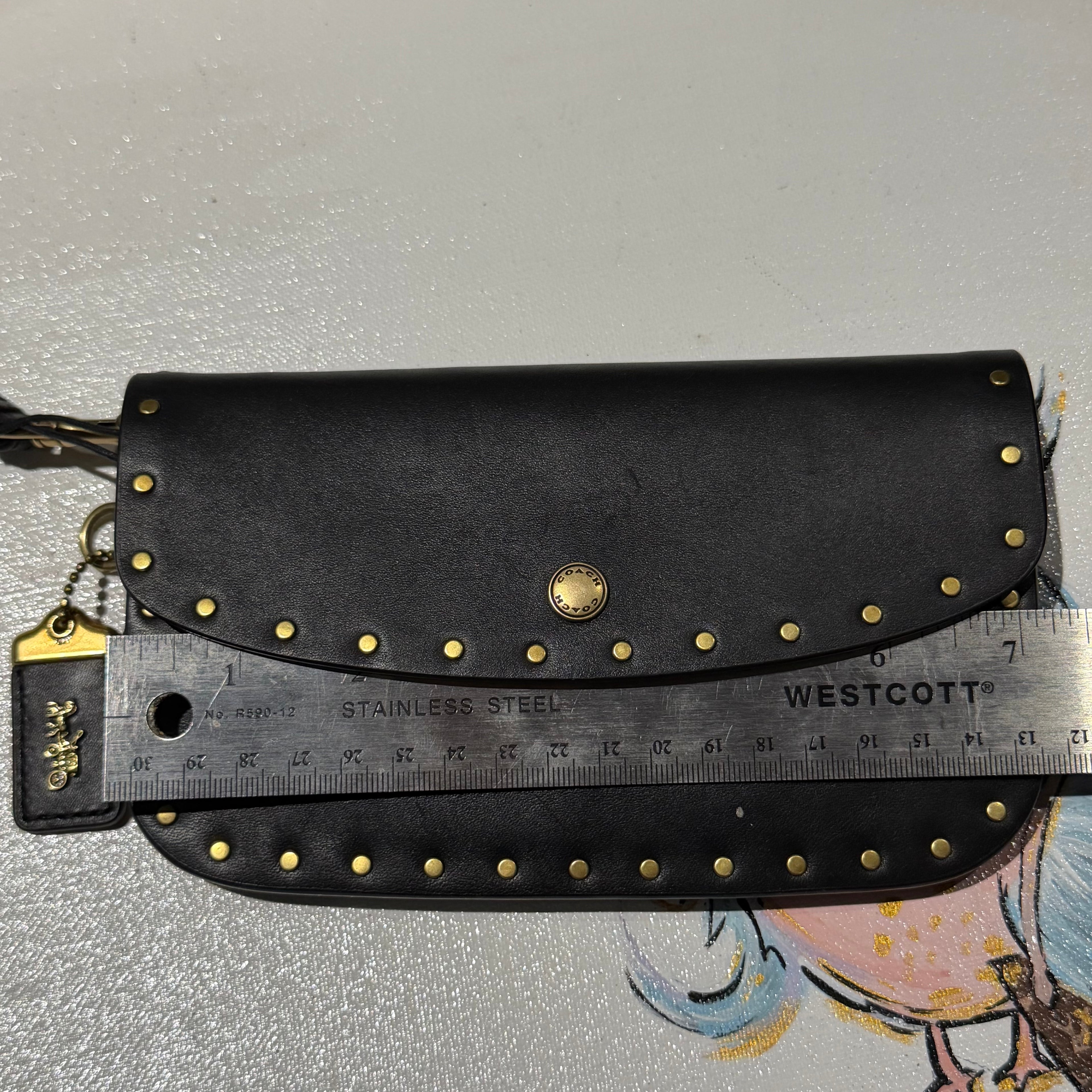 The Junco Wristlet - Black Leather Coach