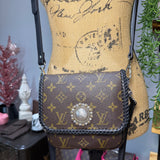 The PM Quail Shoulder/Crossbody - LV Monogram in Black (TWO straps)