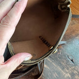 The Junco Crossbody Bag - Vintage Monogram in Dark Brown Fringe