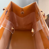 The Tote Bag - Classic Orange LV Bag with Vachetta Handles (10x8x6) with Button