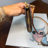 The Junco Wristlet - Upcycled LV Monogram with Shoulder Vachetta