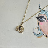 Gucci Bee Necklace on Brass Paperclip Chain