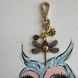 Dragonfly Bag Charm with Gucci or LV Rivets