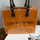 The Tote Bag - Classic Orange LV Bag with Black Handles (10x8x6)