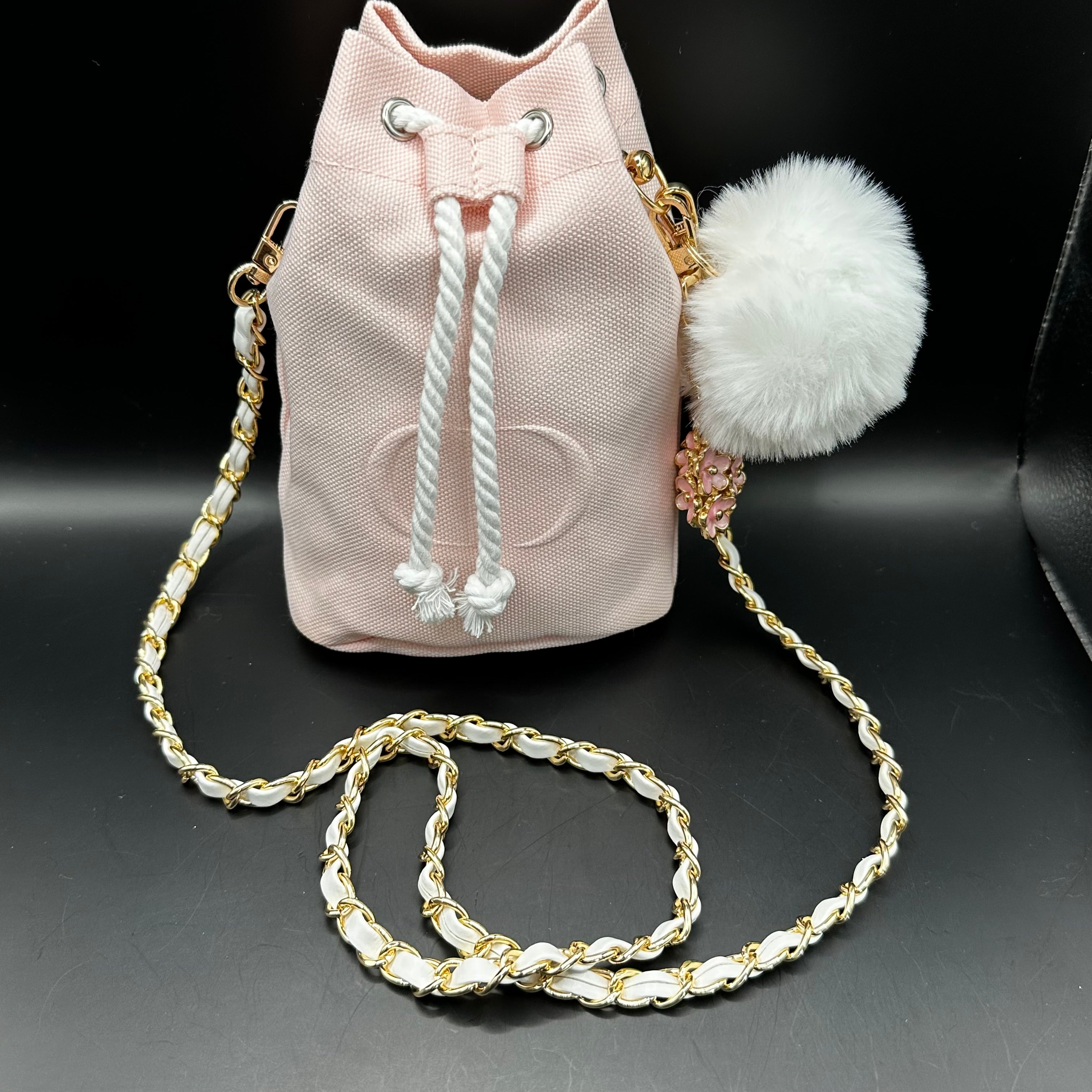 The Junco Crossbody Drawstring Bag  - Pale Pink Dior