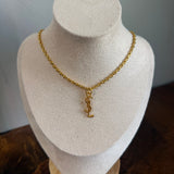 YSL Zipper Pull Necklace - Gold