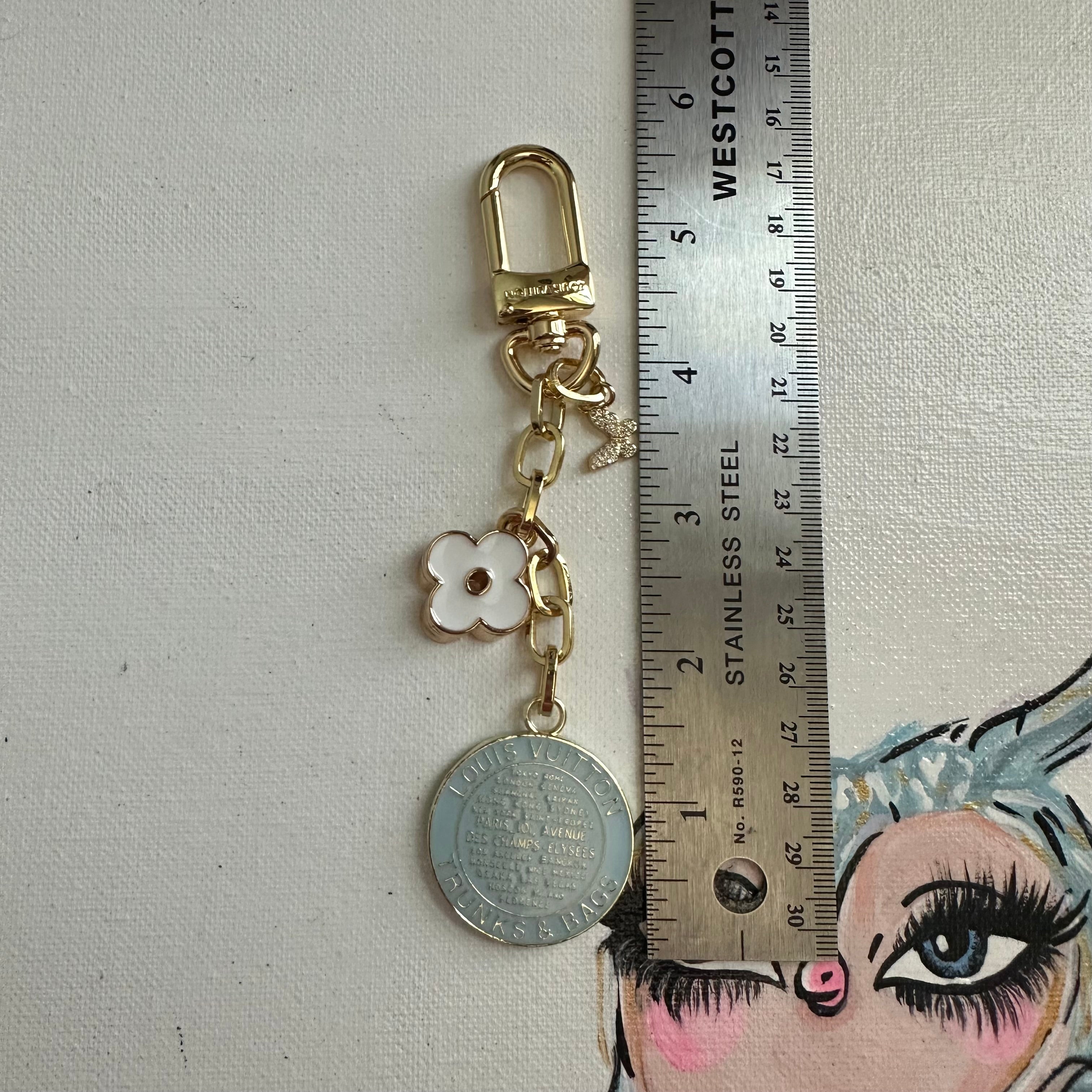 Upcycled LV Trunks & Bags Charm Set in Pale Blue