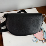 Black Leather Prada Tag Sling/Fanny Pack Bag (smaller)
