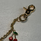 Upcycled Bag Charm Set with Vintage LV Charm and Cherries