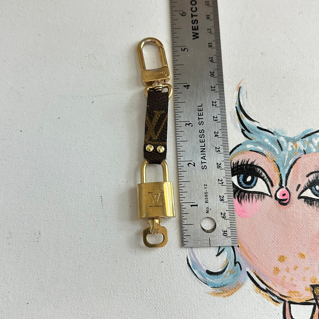 Upcycled LV Padlock Purse Charm/Keychain