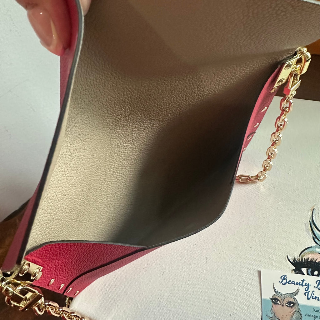 The Pelican Shoulder Bag - Upcycled Louis Vuitton Envelope Bag in Red