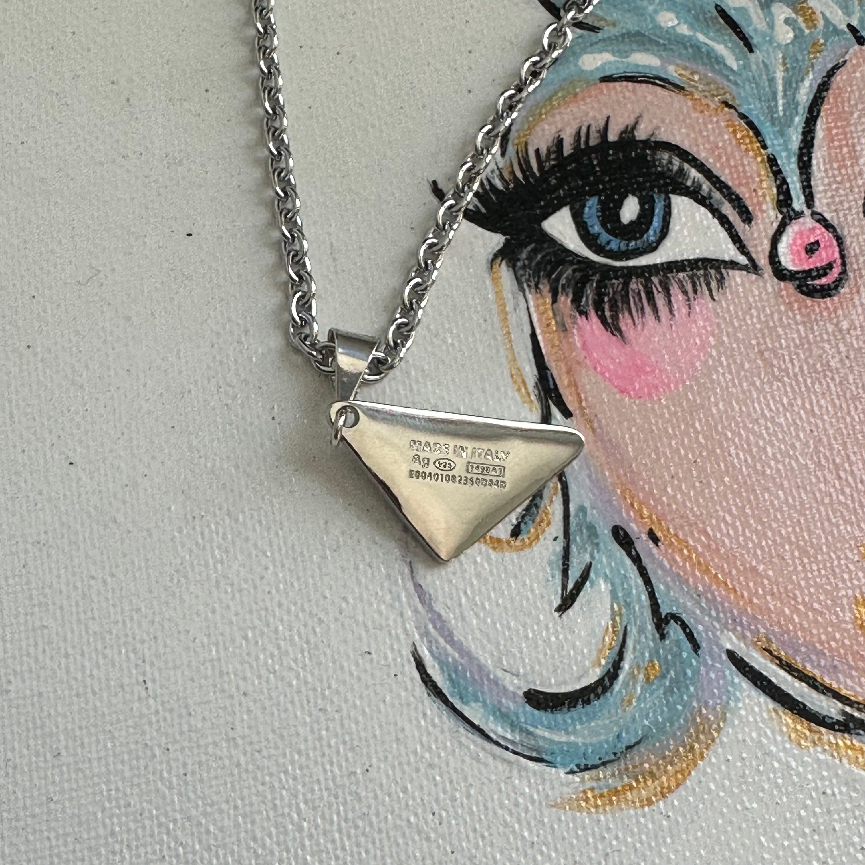 Upcycled Blingy Prada Necklace on Gold-Filled Chain - Gold or Silver