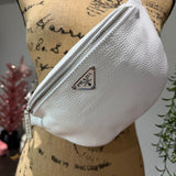 White Leather Prada Tag Sling/Fanny Pack Bag