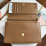 Button Bag - Tan Phone Crossbody with LV Button