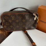 The Junco Crossbody - Vintage Monogram in Tan