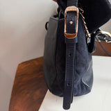 The Peacock Crossbody - Vintage Suede Jimmy Choo in Navy