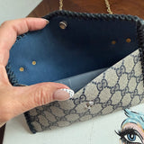 The Junco Wallet on Chain - Navy Vintage Gucci GG