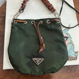 The Junco Pouch - Vintage Prada in Forest Green