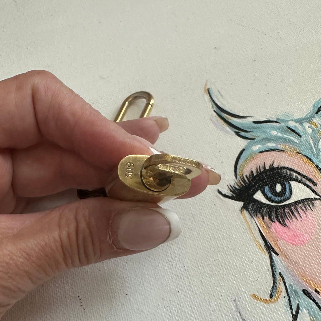 Upcycled LV Padlock Purse Charm/Keychain