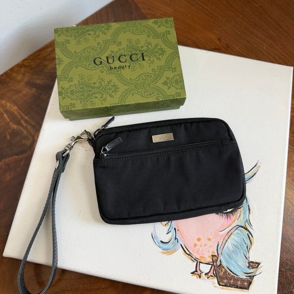 The Junco Wristlet - Vintage Gucci in Black Canvas