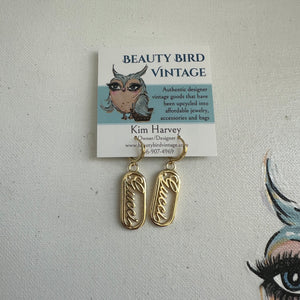 Upcycled Gold Gucci Zipper Pull Earrings