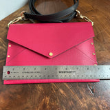 The Pelican Crossbody - Upcycled Louis Vuitton Envelope Rivet in Red