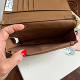 Button Bag - Tan Phone Crossbody with LV Button