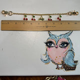Upcycled Bag Charm Set with Vintage LV Charm and Cherries