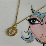 Upcycled GG Circle Charm with Lion Head on Gold-Filled Chain Necklace