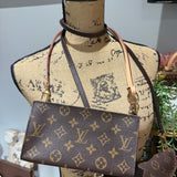 The Junco Wristlet - Upcycled LV Monogram with Shoulder Vachetta