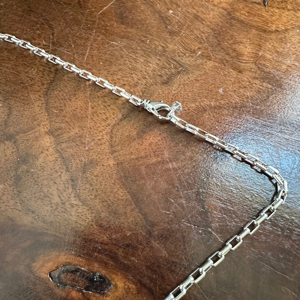 Upcycled LV Key Ring with Silver Lock Charm Necklace