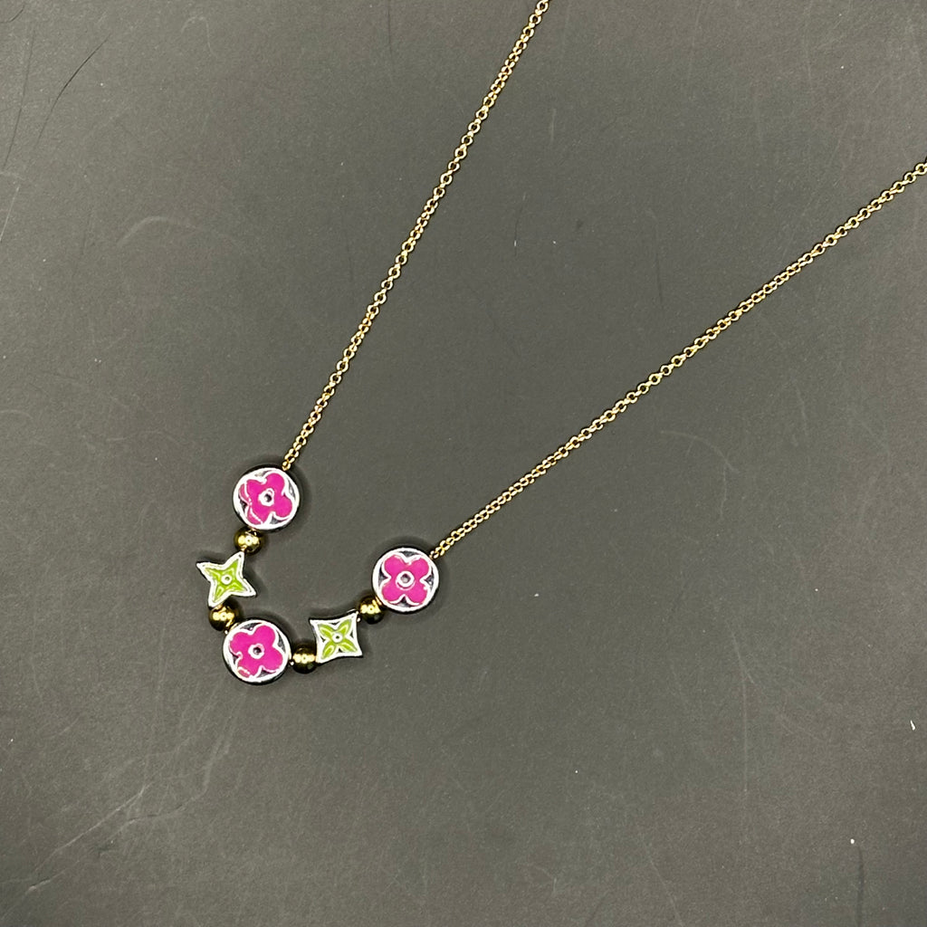 LV Charms on Dainty Necklace