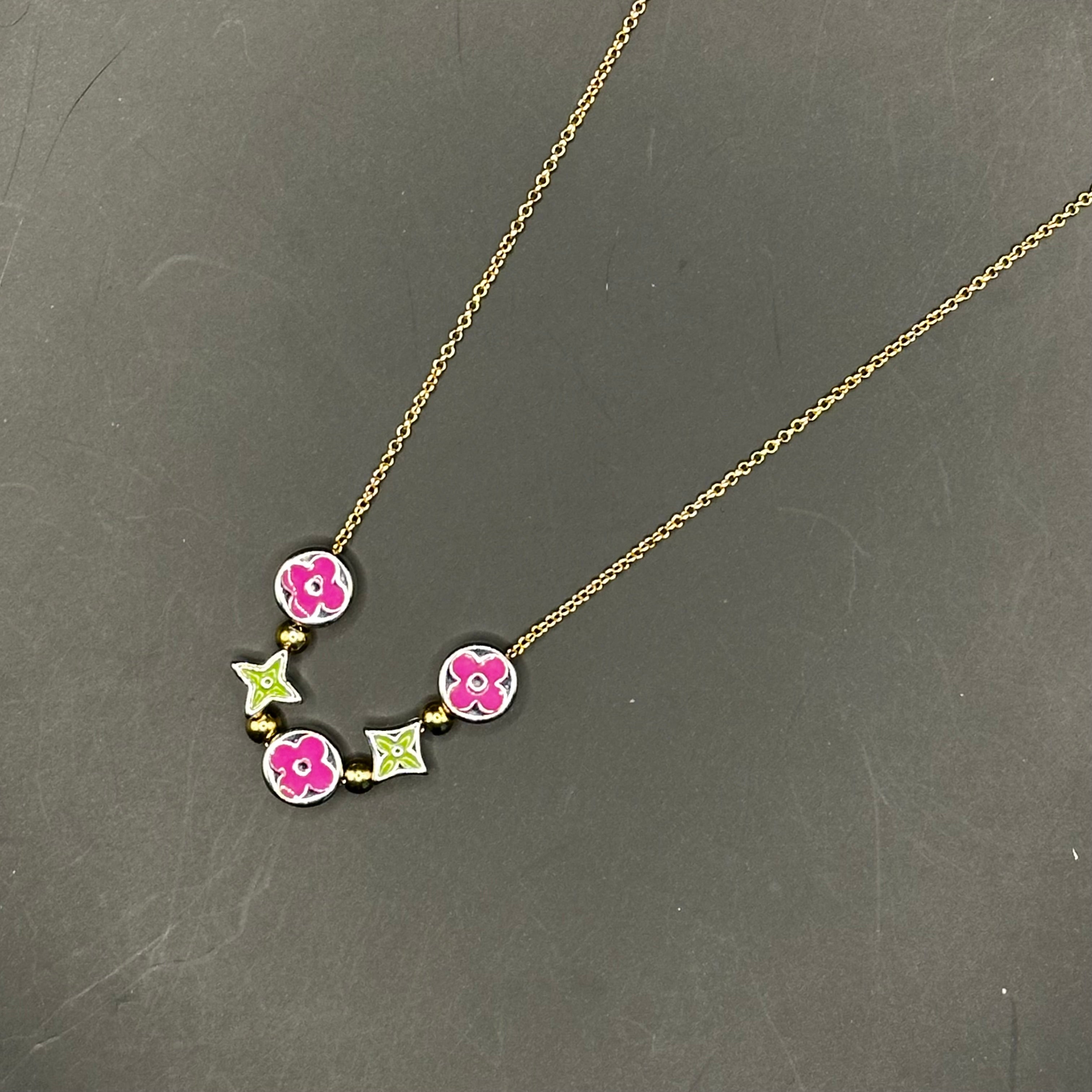 LV Charms on Dainty Necklace