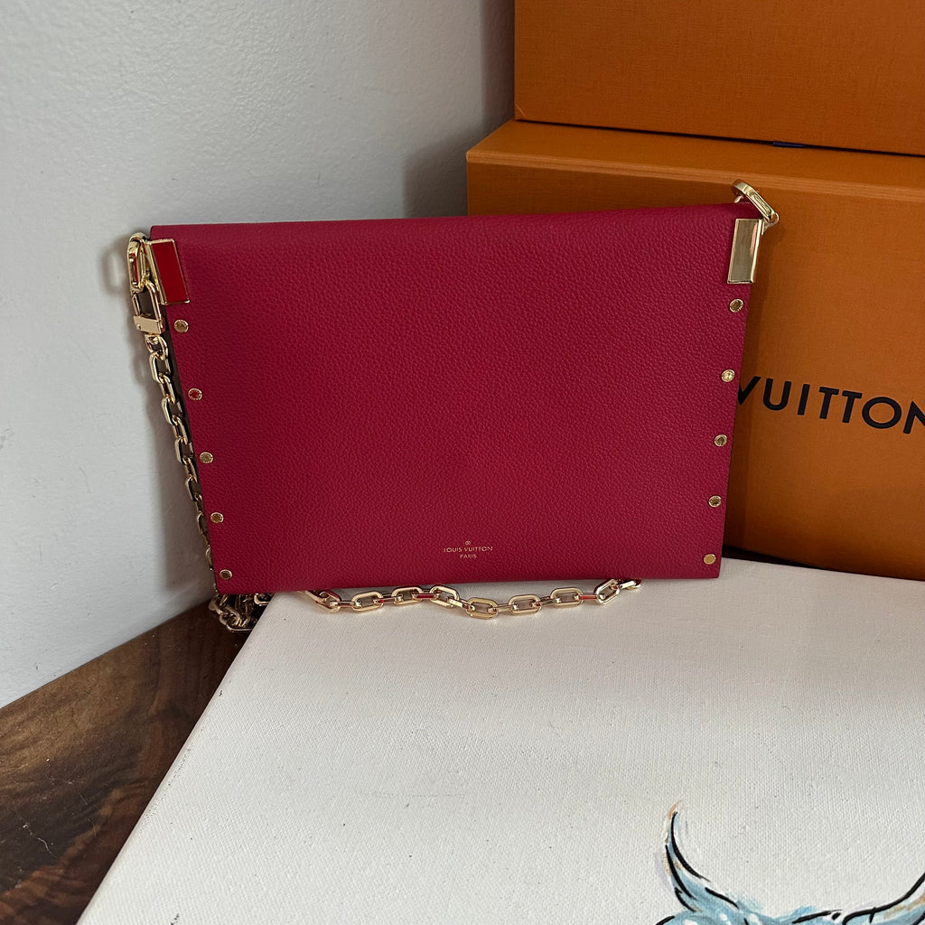 The Pelican Shoulder Bag - Upcycled Louis Vuitton Envelope Bag in Red