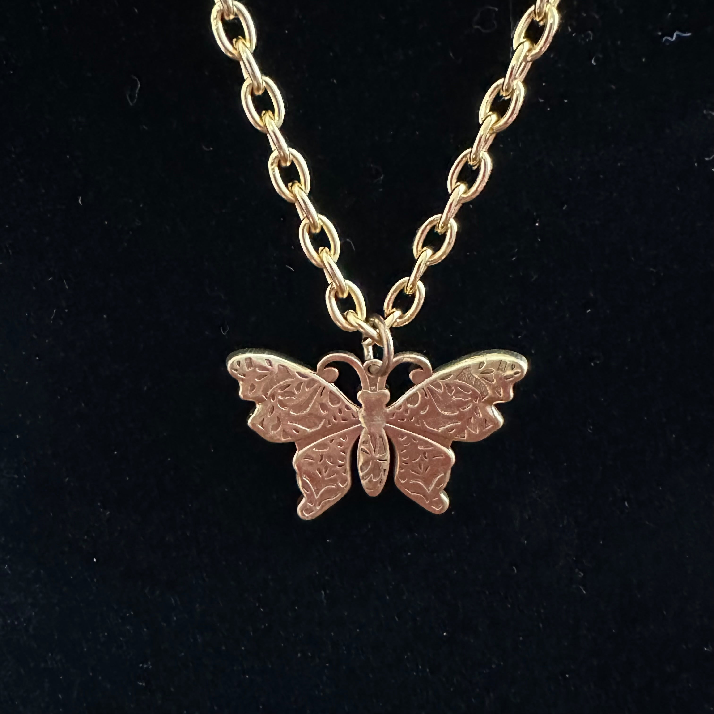 Upcycled Gucci Multicolored Butterfly Charm Necklace
