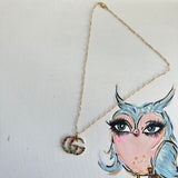 Upcycled Multicolored GG Charm Necklace
