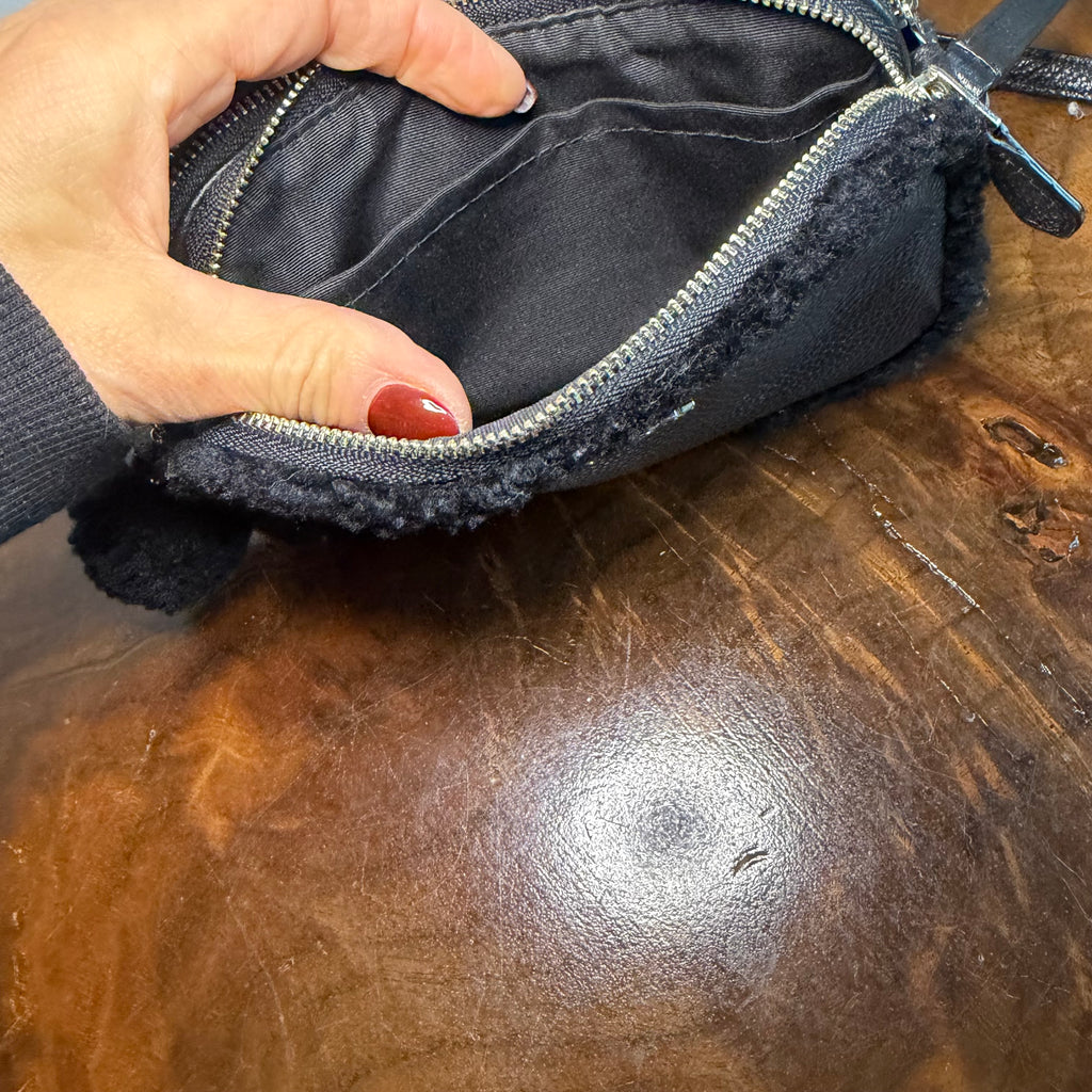 The Junco Crossbody - Black Shearling Leather Coach