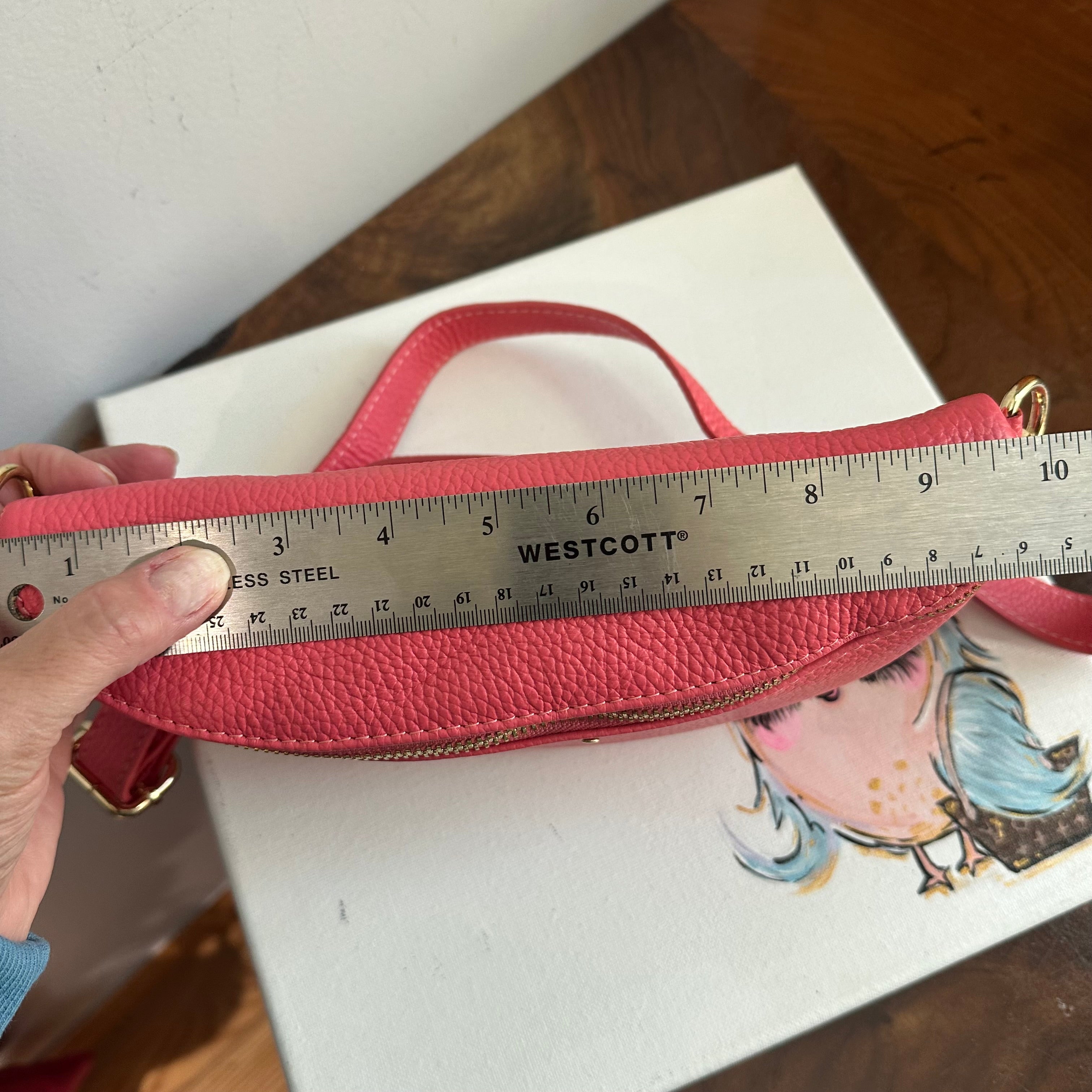 Bubblegum Pink Leather Prada Tag Sling/Fanny Pack Bag Gold (larger)