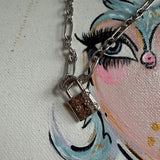 LV Lock Charm Necklace - Silver