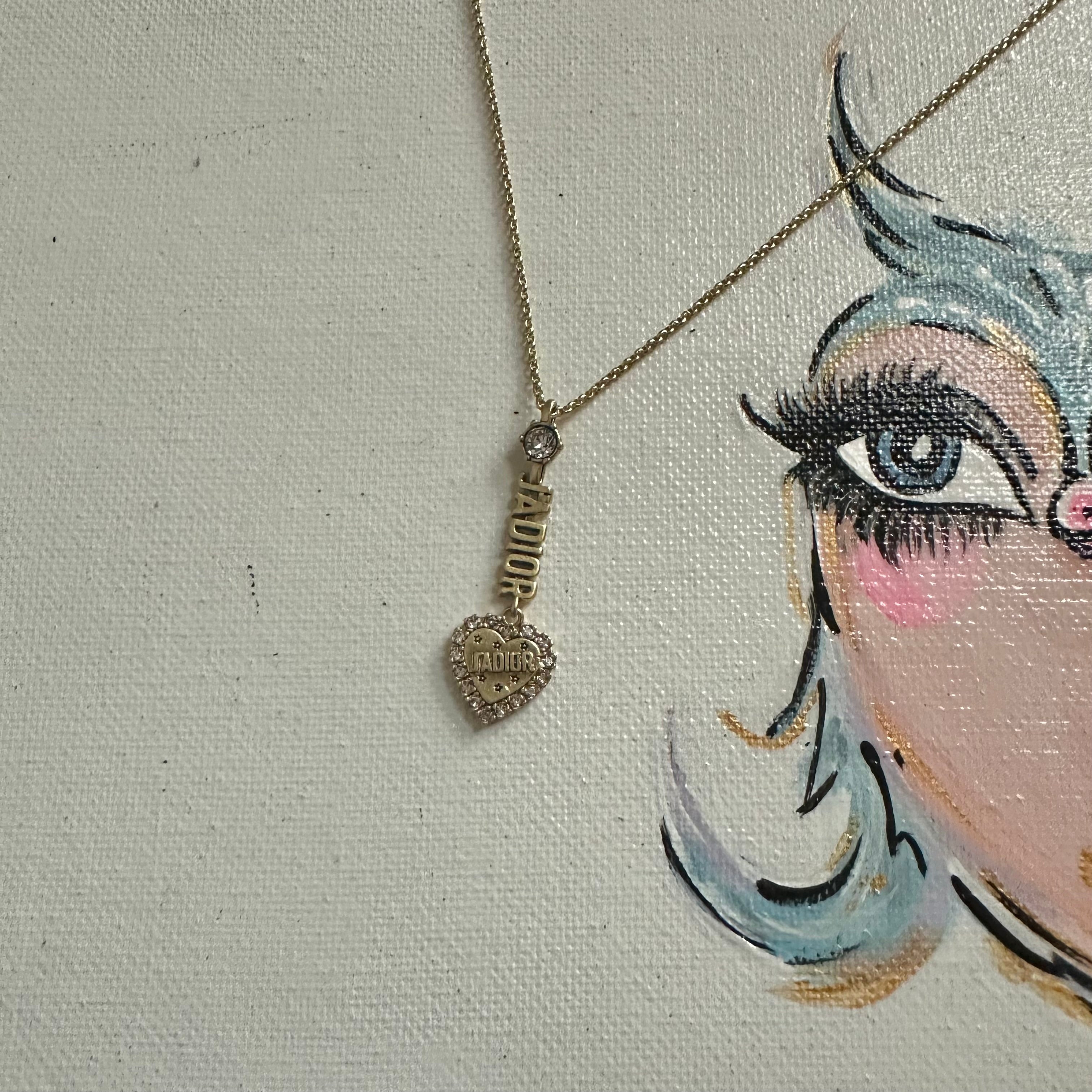 Upcycled J'ADior Zipper Pull on Gold-Filled Chain Necklace