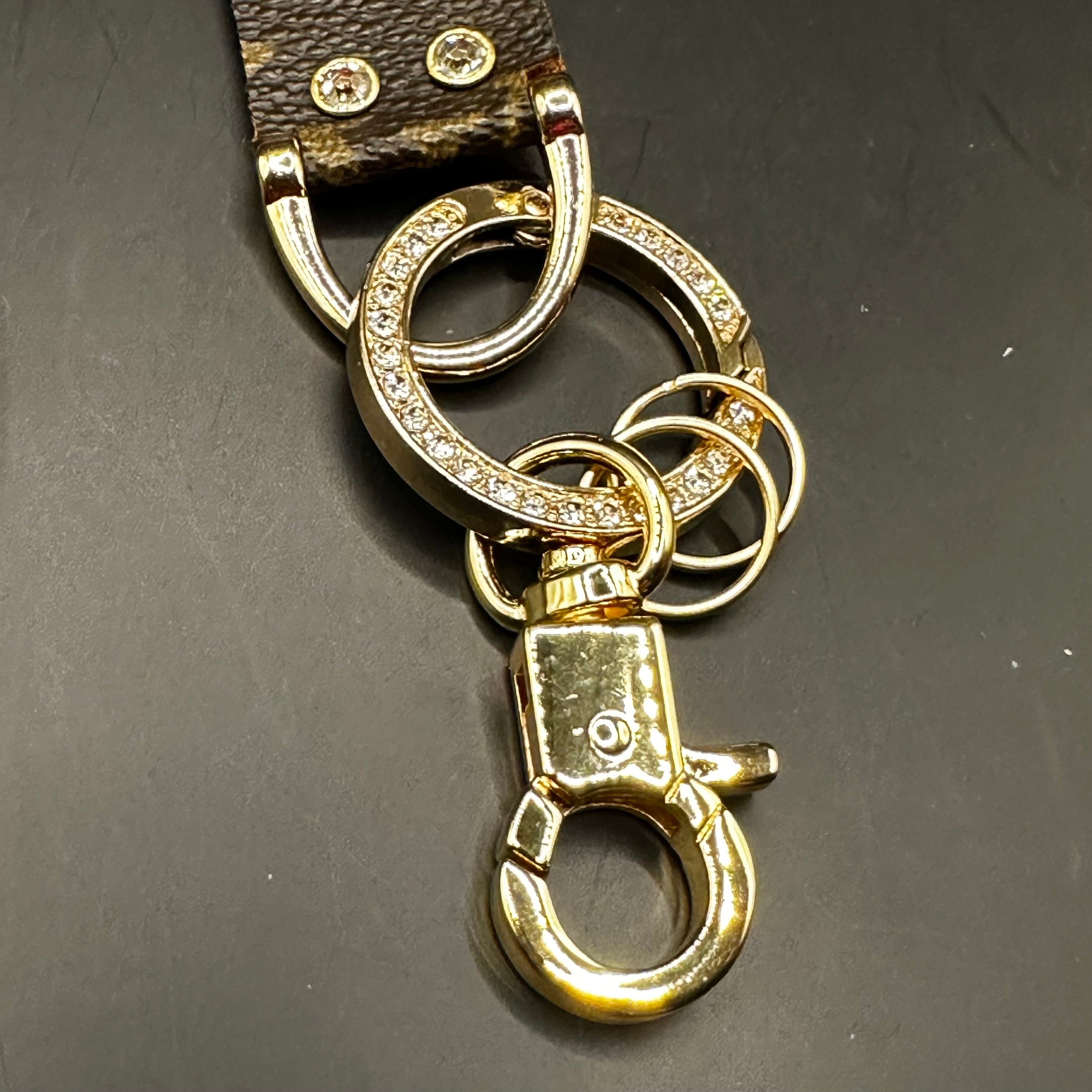 Blingy LV Monogram Wristlet Keychain