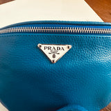 Royal Blue Leather Prada Tag Sling/Fanny Pack Bag