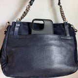 The Peacock Crossbody - Vintage Suede Jimmy Choo in Navy
