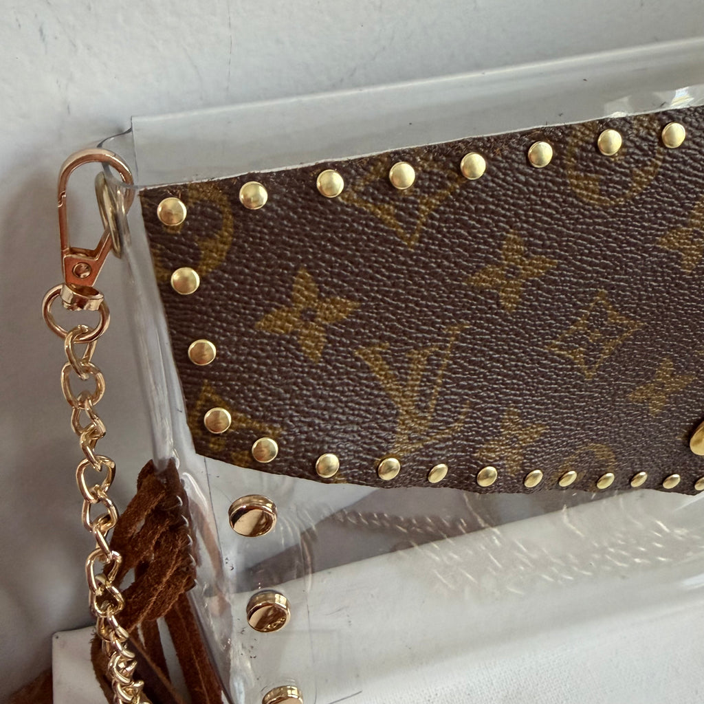 Western Flair Upcycled LV Clear Crossbody Stadium Bag