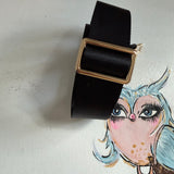 Black Canvas Crossbody Strap with Vachetta Ends