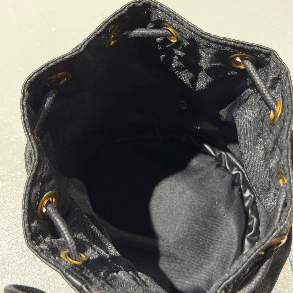 The Junco Drawstring Bag - Black CELINE