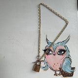 The Big 313 - Key to My Heart Necklace - Upcycled LV Padlock on Gold/Silver Chains
