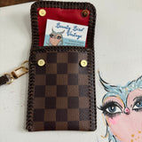 The Cardinal Card Holder/Wallet - Vintage Damier Ebene w/Red inside