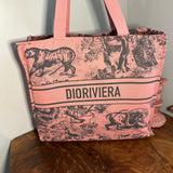 The Tote Bag - Canvas Dior in Pink/Gray