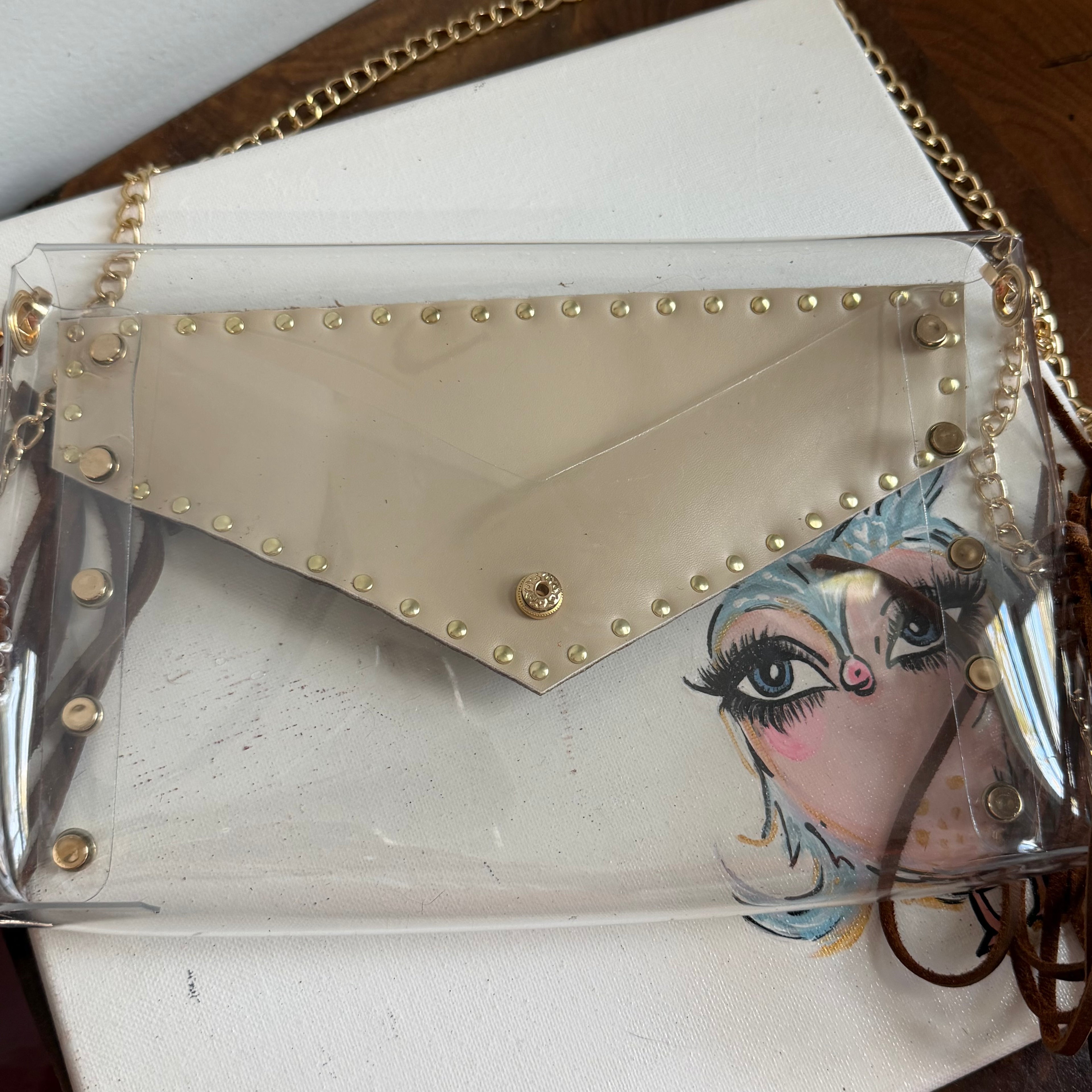 Western Flair Upcycled LV Clear Crossbody Stadium Bag